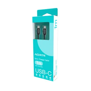 【ADATA 威剛】USB-C to USB-C 100W 1M 編織充電傳輸線(支援i15/i16/i17/Android/Switch/筆電快充)