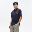 【JEEP】男裝 撞色衣袖純棉短袖POLO衫(紫色)
