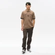 【JEEP】男裝 撞色衣袖純棉短袖POLO衫(咖啡色)