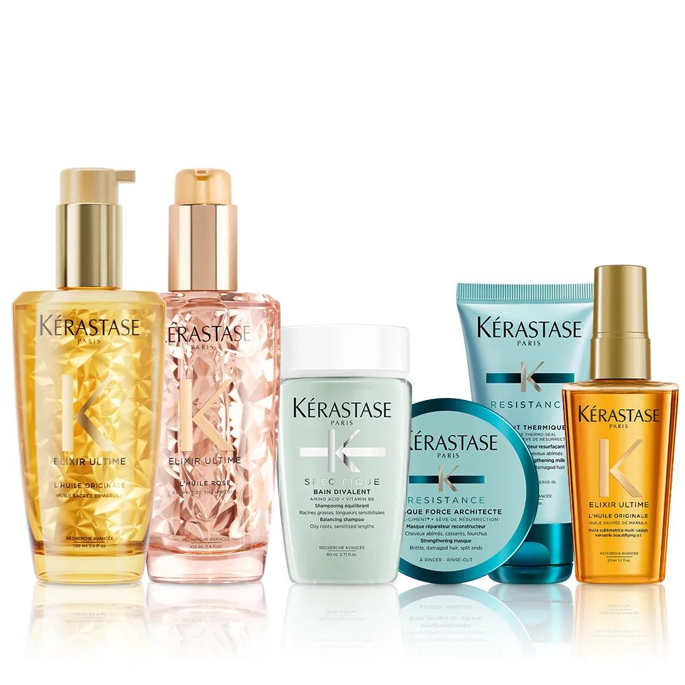 【KERASTASE 巴黎卡詩】金緻柔馭露100ml 二入組(經典/花樣款任選/護髮油)