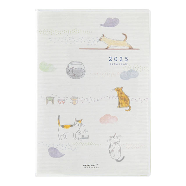 MIDORI 《2025 Pocket Diary 手帳 - 小貓咪》B6 週間橫式