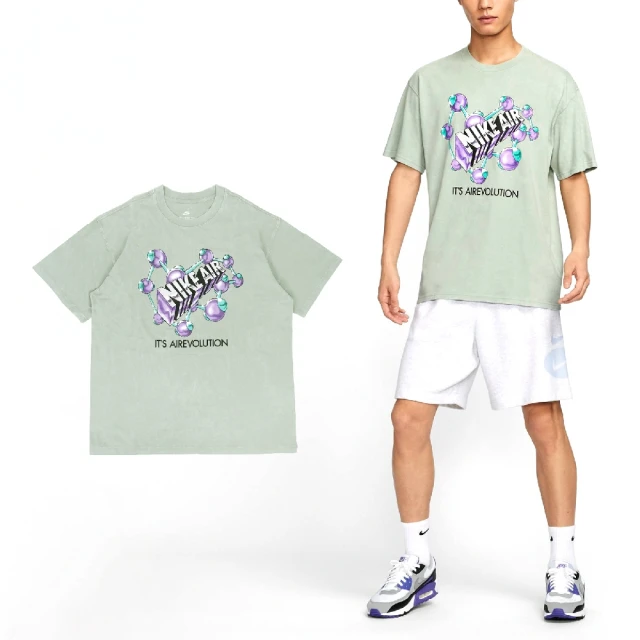 NIKE 耐吉 短袖 NSW Tee 綠 寬鬆 男款 純棉 水洗 仿舊 短T 上衣(FZ5400-370)