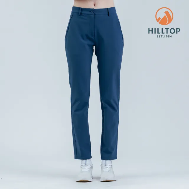 【Hilltop 山頂鳥】超潑水保暖彈性長褲 女款 藍｜PH31XFQ2ECE0