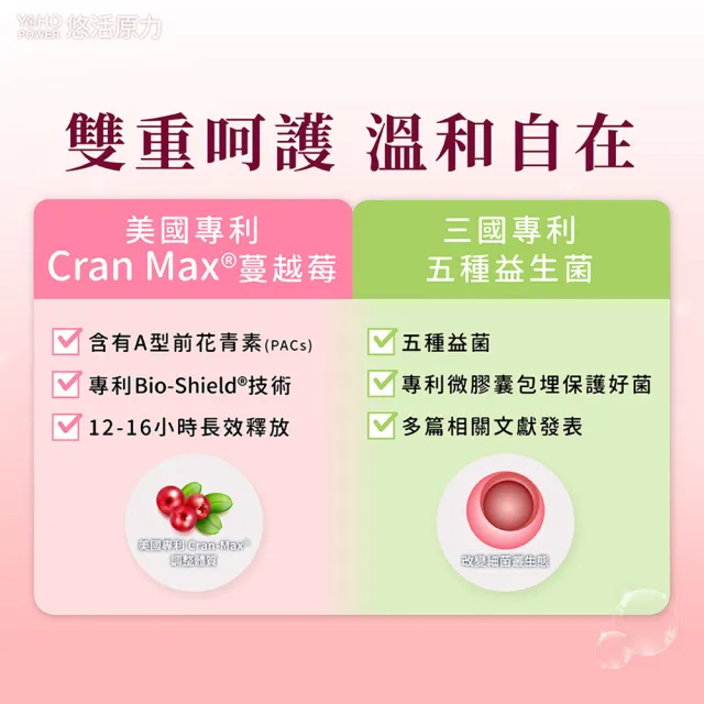 【悠活原力】高濃縮蔓越莓私密益生菌植物膠囊X1盒(30粒/盒 蔓越莓 蔓越莓益生菌)