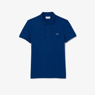 【LACOSTE】男裝-經典修身短袖Polo衫(地球藍)