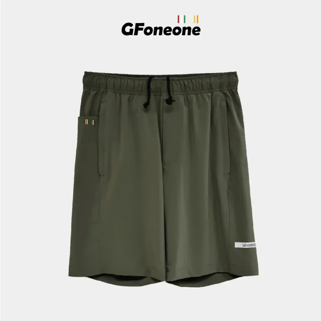 【GFoneone】男吸排戶外手機袋登山機能短褲-軍綠(男短褲)