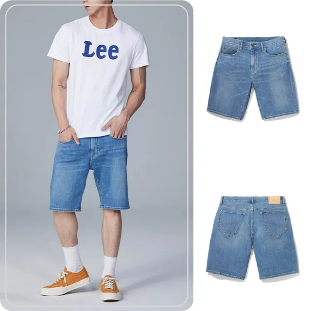【Lee】男裝 牛仔短褲 / 902 五口袋 刷白 中藍洗水(LB322002520)