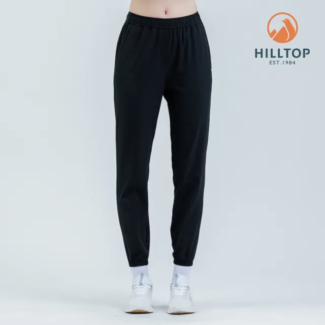 【Hilltop 山頂鳥】超潑水抗UV彈性長褲 女款 黑|PH31XFQ1ECA0