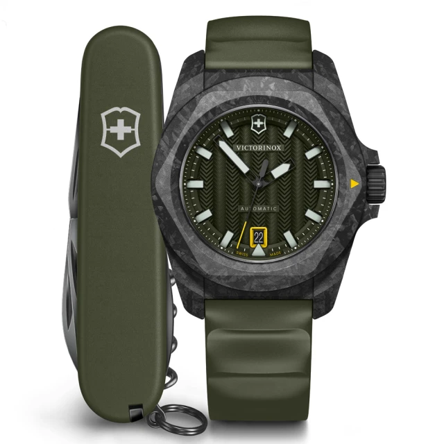 VICTORINOX 瑞士維氏 I.N.O.X. 碳纖維 機械錶 男錶 手錶-41mm 綠(VISA-242021.1)