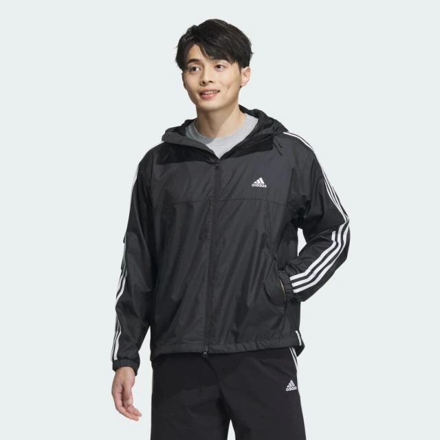 adidas 愛迪達 外套 男款 運動外套 風衣外套 ES+ 3S WV JKT 黑 JF3912(S2737)