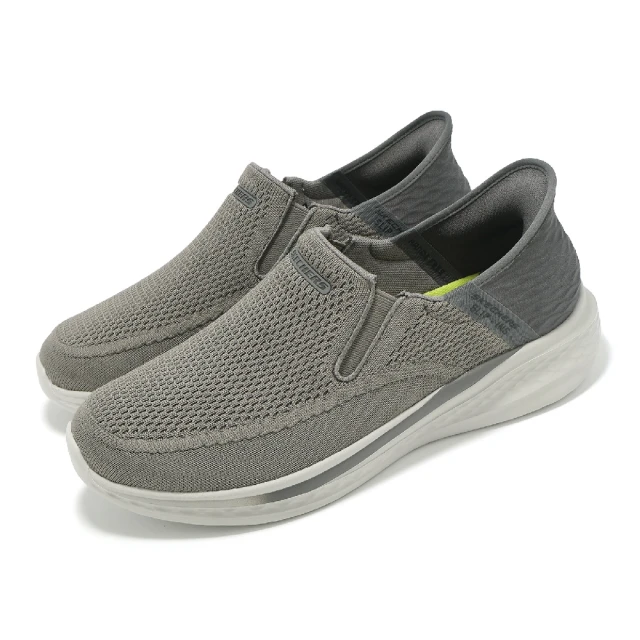 SKECHERS 休閒鞋 Slade-Deacon Slip-Ins 男鞋 灰 懶人鞋 套入式 緩衝(210887-GRY)