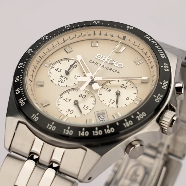 【SEIKO 精工】NEO VINTAGE 復古經典計時手錶-米色 520送禮 禮物(SBTR045J_8T63-02R0S)