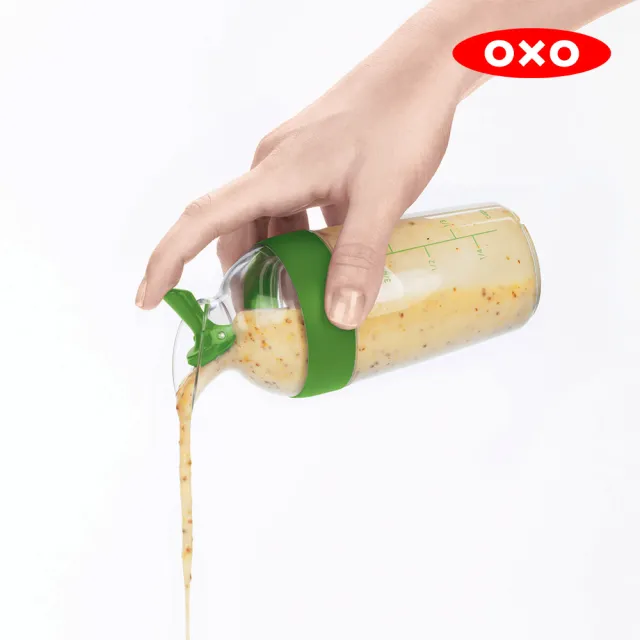 【美國OXO】10秒快速備料蔬果削鉛筆機 送醬汁搖搖量杯(醬料罐 醬料瓶 調味罐 醬汁罐 密封)