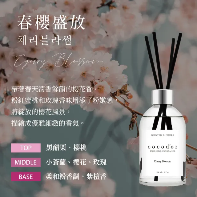 【cocodor】白標系列擴香瓶200ml+擴香補充瓶200ml(2+2超值組/原廠直營)