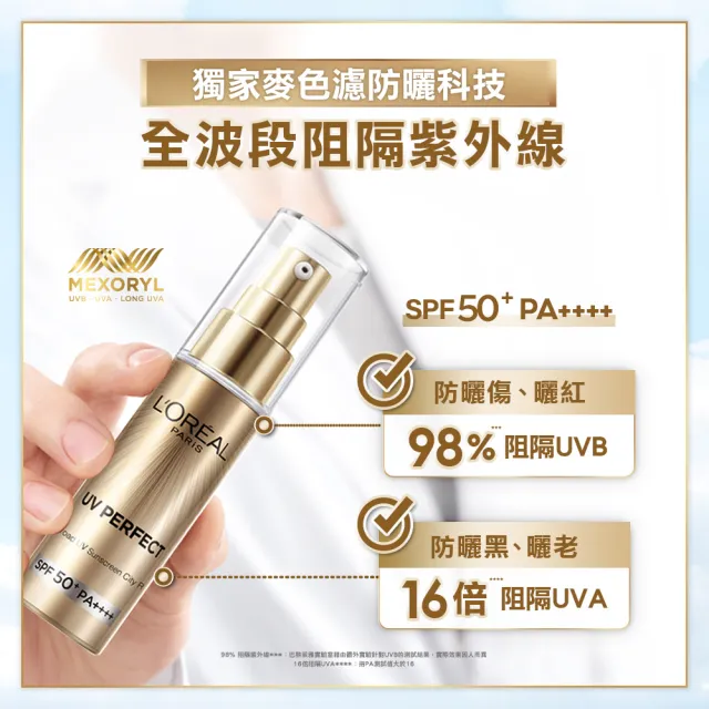 【LOREAL Paris 巴黎萊雅】多效防護輕裸美肌乳30ml 2入組(小金管/防曬/妝前乳)