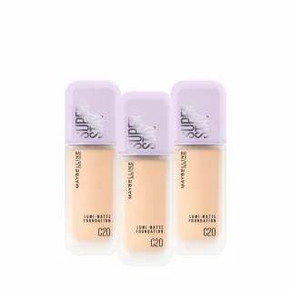 【MAYBELLINE 媚比琳】裸霧光持久水粉底 SPF12 PA+++ 3入組(#小方胖)