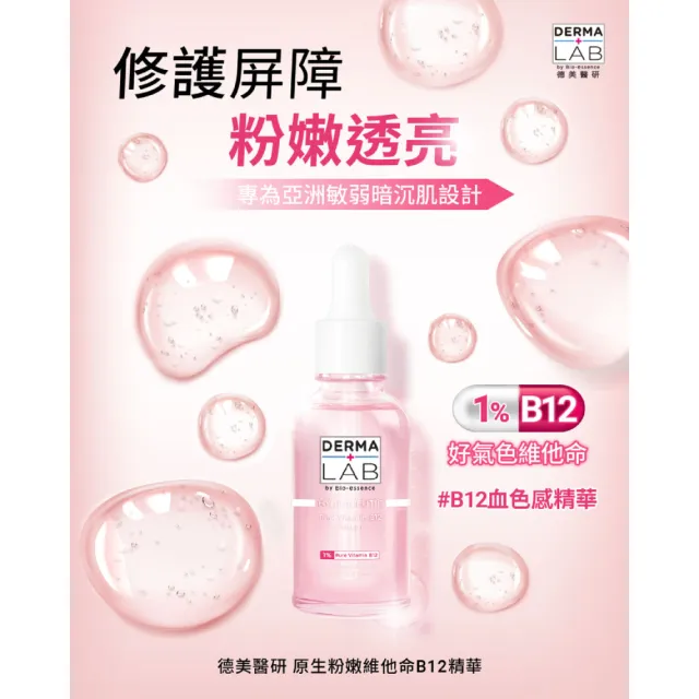 【DermaLab 德美醫研】原生粉嫩維他命B12精華30ml(2入組)