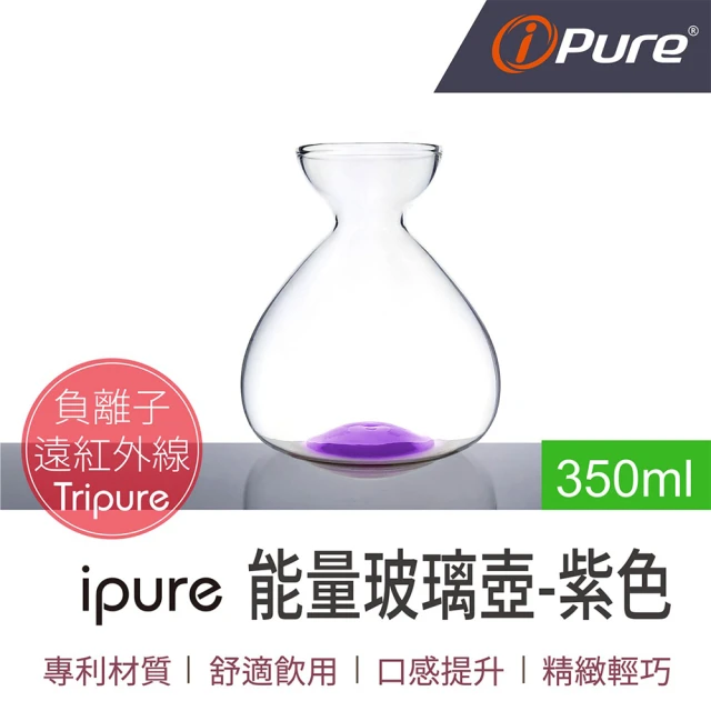 iPure 原廠貨 350ml 能量玻璃壺/生活/品味/口感/健康 紫色(口感提升)