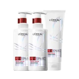 【LOREAL Paris 巴黎萊雅】髮芯修護強化洗護髮 任選3入(洗髮露440ml/護髮素250ml)