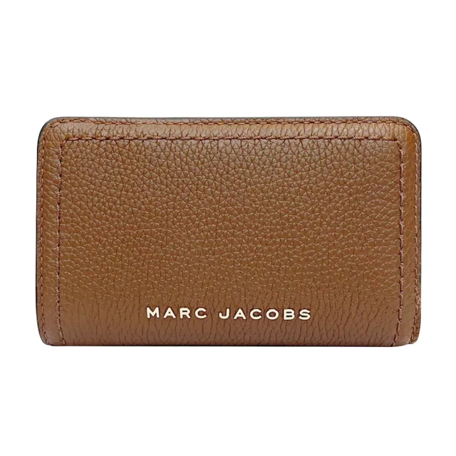 【MARC JACOBS 馬克賈伯】栗子咖MJ logo鵝卵石皮革中夾(S104L01SP21-214)