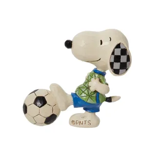 【Enesco】精品家飾 SNOOPY 史努比踢足球迷你居家擺飾