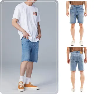 【Lee 官方旗艦】男裝 牛仔短褲 / 涼感 902 貓鬚刷白 淺藍洗水  / 101+ / Jade Fusion 系列(LL220117471)