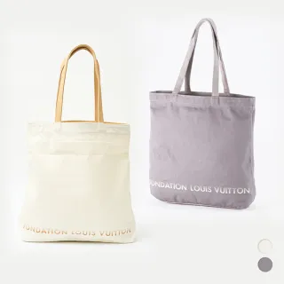 【Louis Vuitton 路易威登】博物館基金會限定版帆布袋(灰/白)