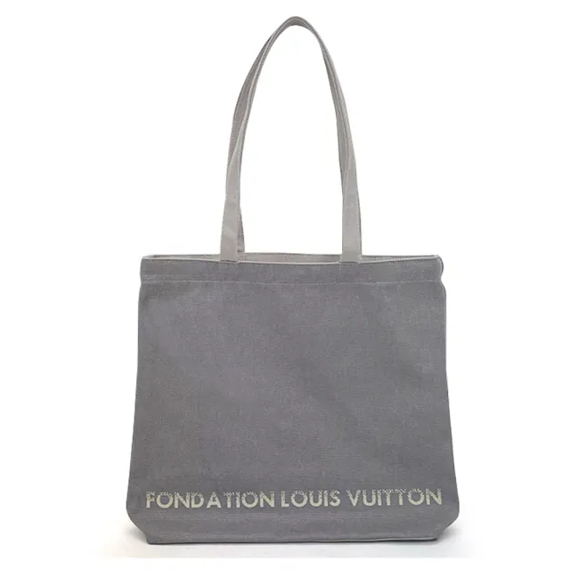 【Louis Vuitton 路易威登】雙11★博物館基金會限定版帆布袋(灰/白)