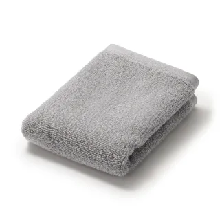 【【MUJI 無印良品】】棉圈絨雙線織手巾/可吊掛/灰色 34*35 cm