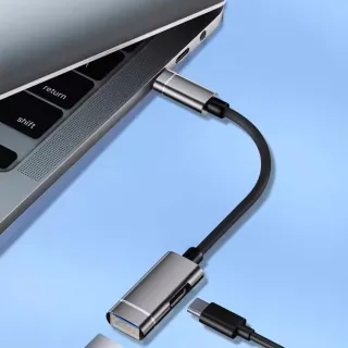 【BORUI】Type-c 二合一OTG轉接頭 充電+傳輸轉接器 手機轉接線(外接鍵盤/滑鼠/隨身碟/U盤)