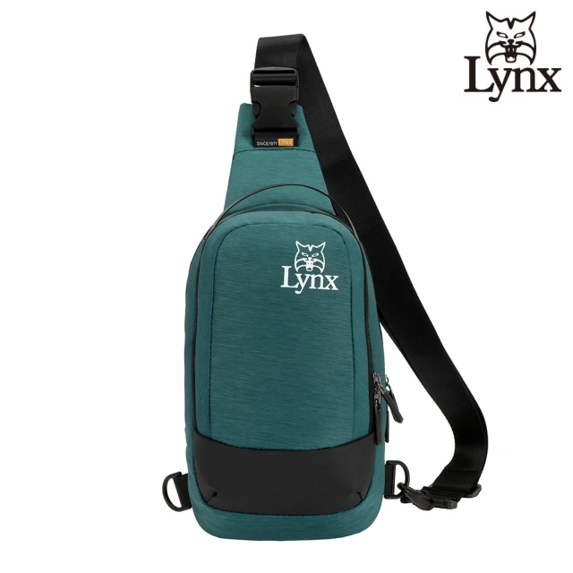 Lynx 美國山貓極簡休閒防潑水布包單肩包 胸包(湖水綠)