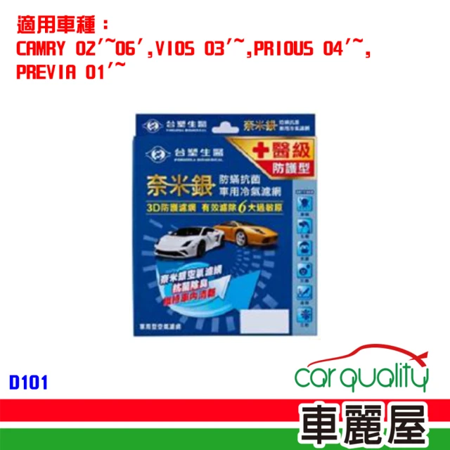 Dr’s Formula 台塑生醫 防疫必備 奈米銀冷氣濾網_D101 適用車型TOYOTA 送安裝(車麗屋)