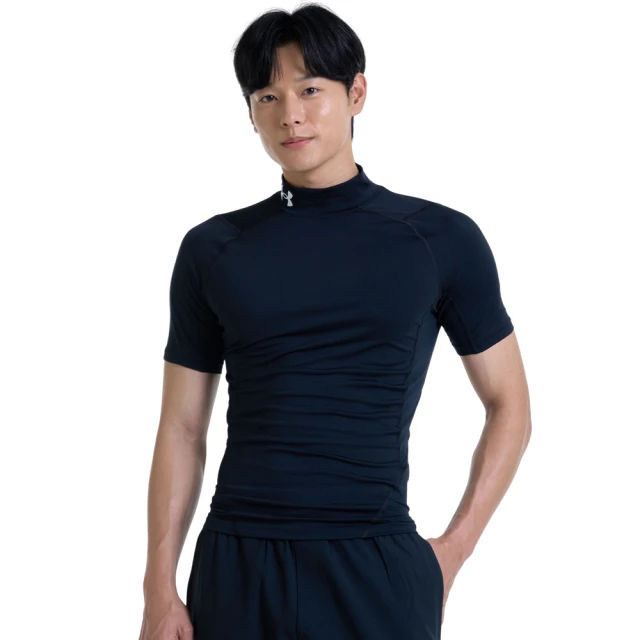 UNDER ARMOUR UA 男 HG Armour 半高領緊身短袖T-Shirt_1372586-001(黑色)