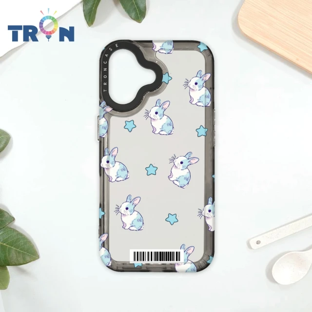 TRON iPhone 16/16 PLUS/16 PRO/16 Pro Max 手繪小兔子透明殼 防摔太空殼 透黑款 載具 手機殼