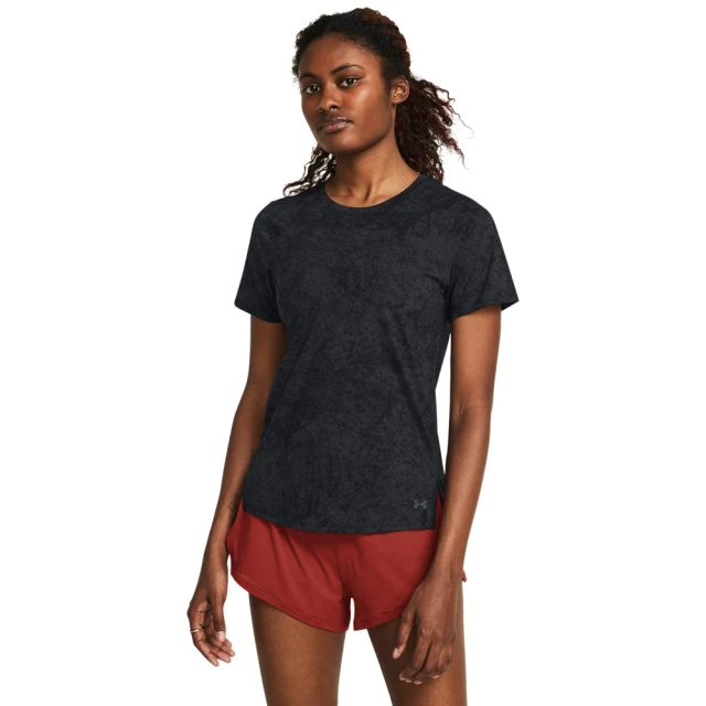 UNDER ARMOUR UA 女 Launch Elite 印花短袖T-Shirt_1383365-002(黑色)