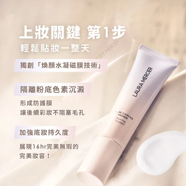 【LAURA MERCIER 蘿拉蜜思】保濕裸肌超持妝禮盒組(保濕凝露15ml+柔霧蜜粉6g/送禮)