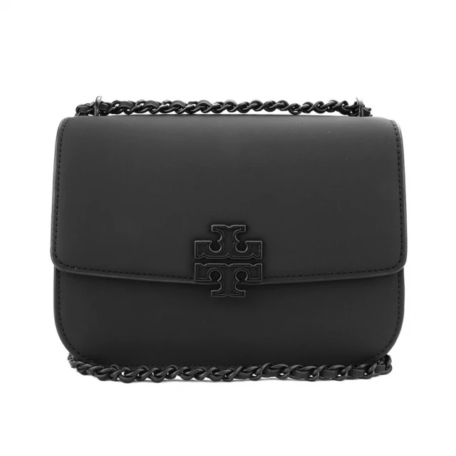 TORY BURCH 雙TLOGO皮革翻蓋斜背鍊包