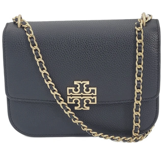 TORY BURCH 雙T-LOGO皮革翻蓋斜背包