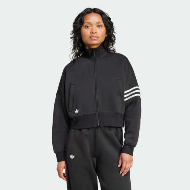 adidas 愛迪達 外套 女款 運動立領外套 三葉草 NEUCL TRACKTOP 黑 IW5601