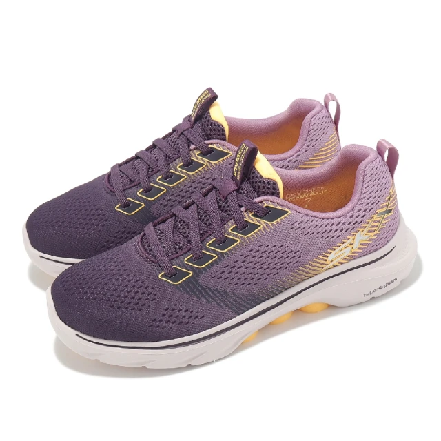 SKECHERS 休閒鞋 Go Walk 7-Hailey 女鞋 紫 橘 雙密度 緩衝 支撐 健走鞋(125251-PLUM)