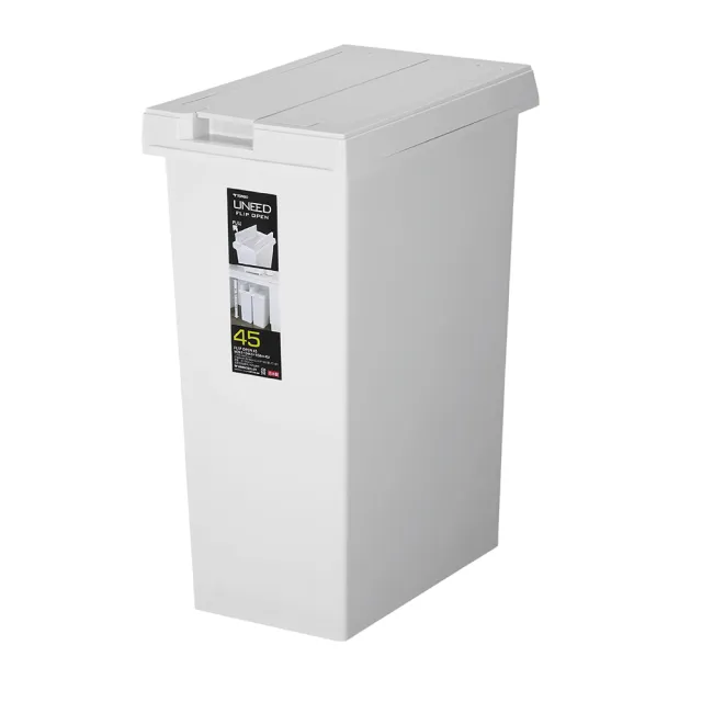 【日本 TONBO】UNEED系列翻蓋對開垃圾桶45L