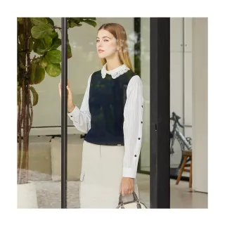 【en-suey 銀穗】異素材仿兩件線衫-女