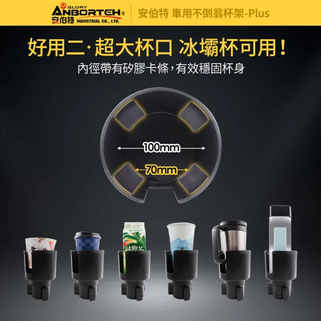 【ANBORTEH 安伯特】車用不倒翁杯架-Plus(車用杯架 汽車杯架 水杯架 置物架 飲料架)