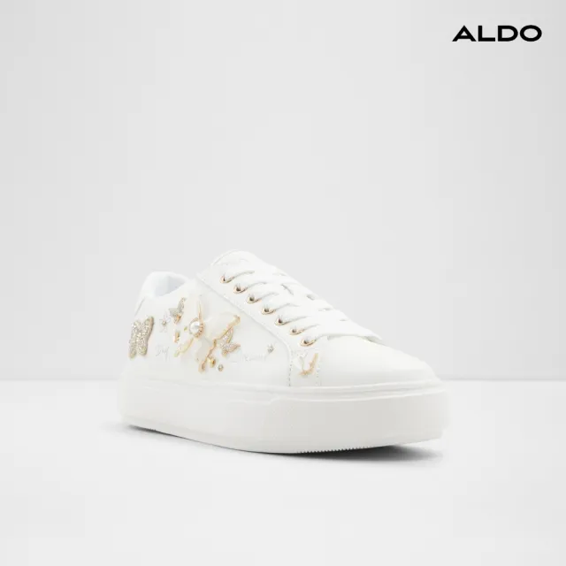 【ALDO】雙11★PEARLWING-時尚獨特蝴蝶裝飾小白鞋-女鞋(白色)