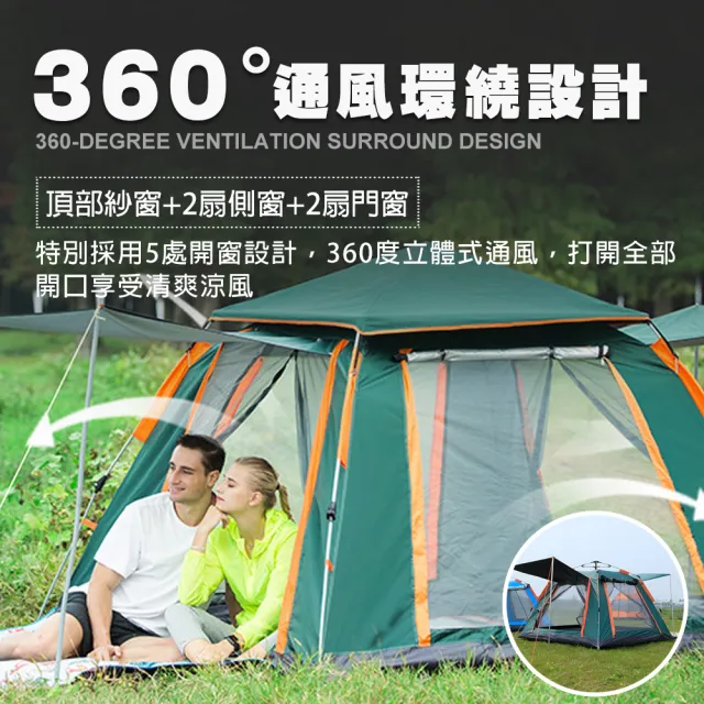 【TAS CAMP】速開帳篷 黑膠防水升級款 240x240cm(開帳篷 快速帳篷 秒開帳篷 四人帳篷 登山帳篷 露營)