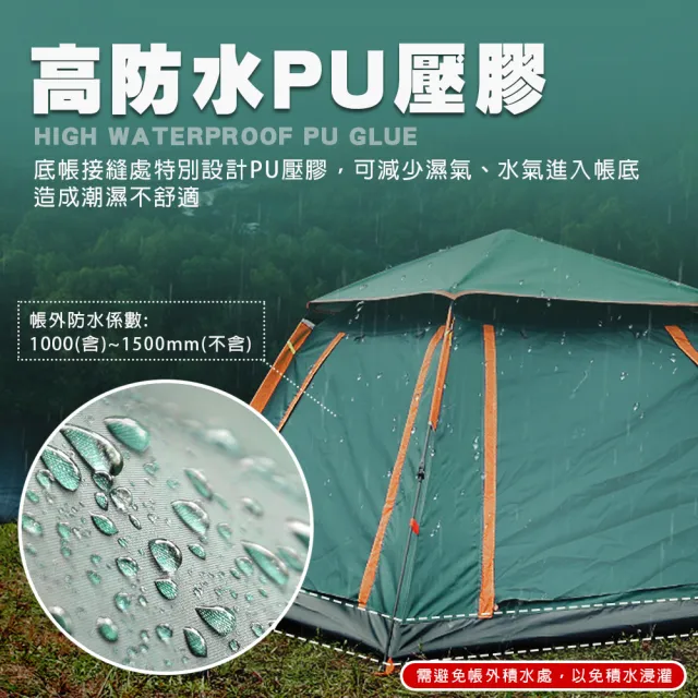 【TAS CAMP】速開帳篷 黑膠防水升級款 240x240cm(開帳篷 快速帳篷 秒開帳篷 四人帳篷 登山帳篷 露營)