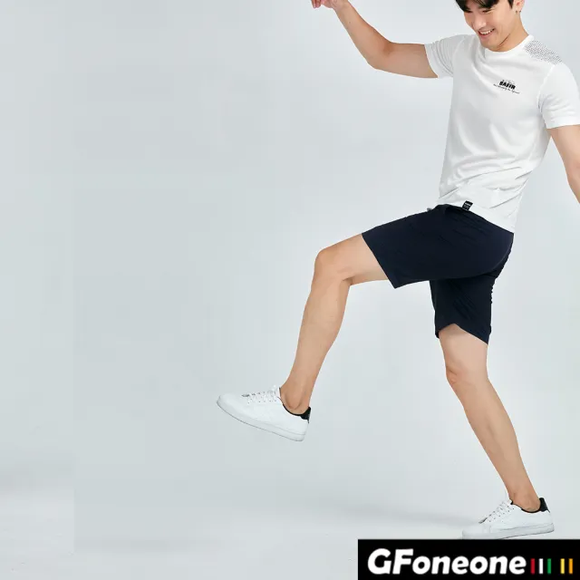 【GFoneone】男平織彈性休閒登山機能短褲-黑(男短褲)