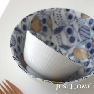 【Just Home】日本製貓頭鷹陶瓷12件碗盤餐具組(日本製 碗 盤 湯盤 餐具)