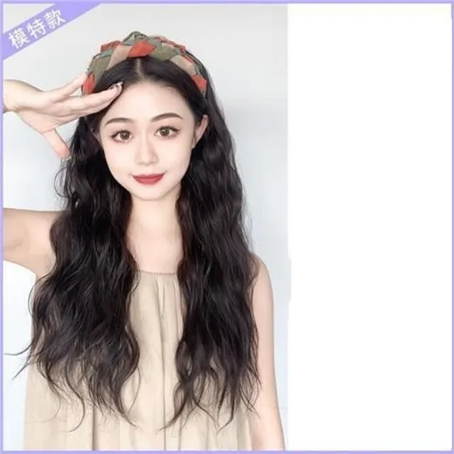 【巴黎精品】現貨+預購 女長假髮髮箍髮片透氣假髮片輕量隱形增髮量假髮接髮(編織髮箍半頭套假髮片4款a1hr8)