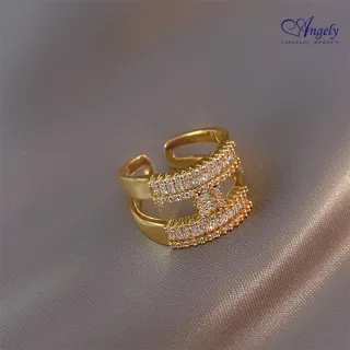 【Angely】H字母設計時尚戒指(二色任選一色)